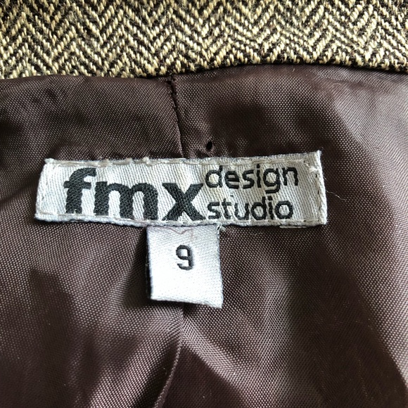 Vintage FMX Design Studio Brown Tweed Women's Blazer Suit Jacket - Picture 8 of 8